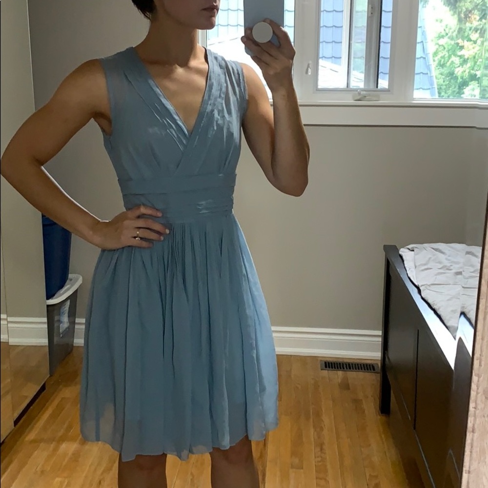 Banana Republic blue chiffon dress with slip